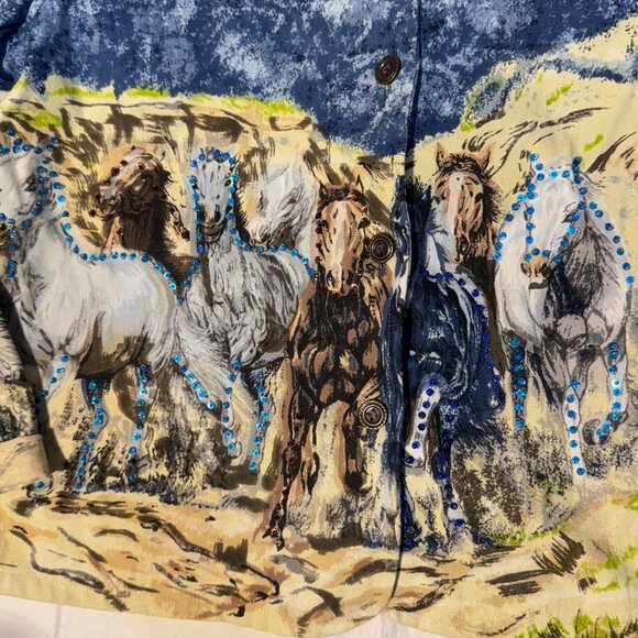 Candy Couture Horse Mustang Steed Bead Embellished Button Front Jacket - Large - Picture 4 of 8